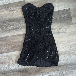 Tobi strapless lacy sequin mini dress